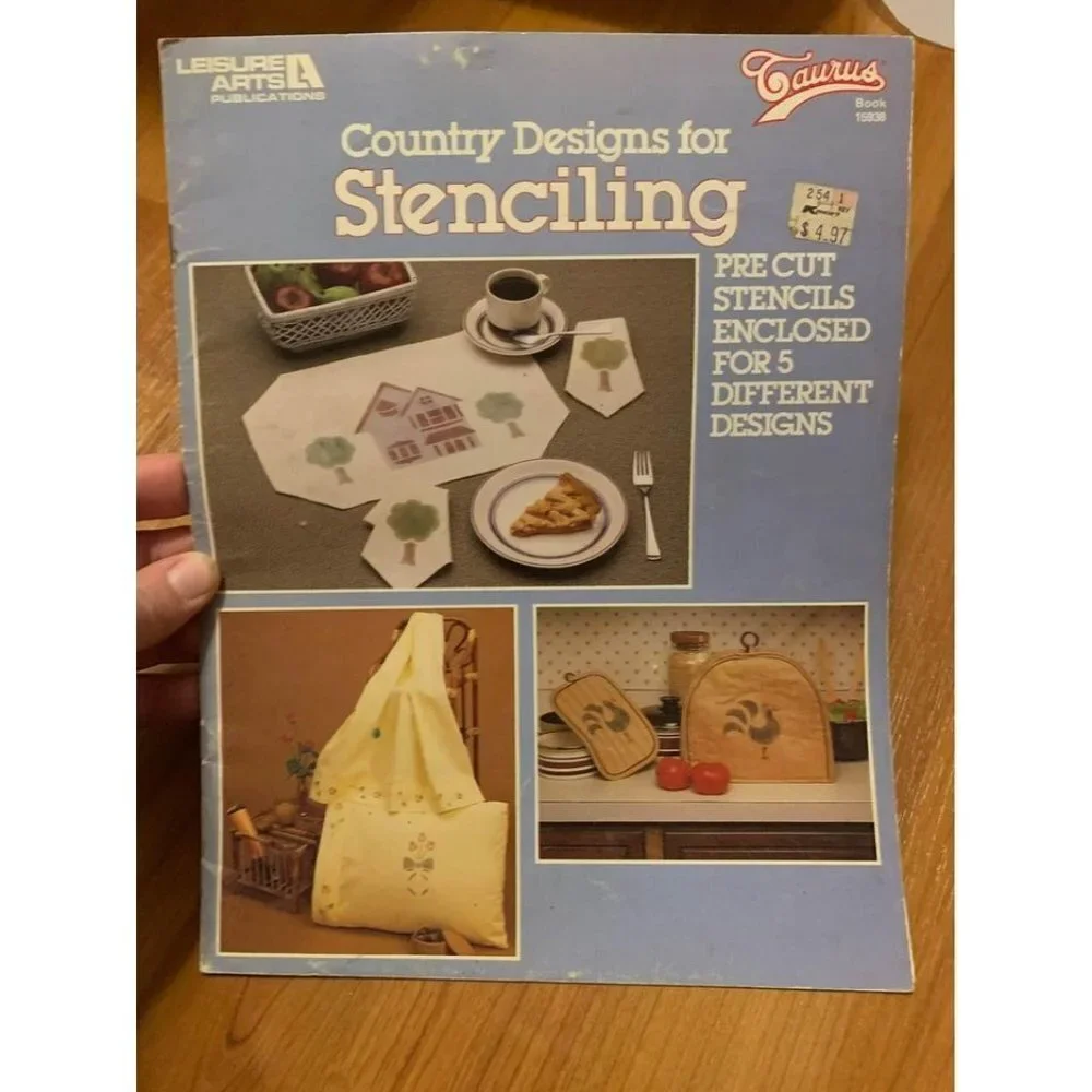 Vintage 1983 Country Designs for Stenciling Craft Book with Stencils by Leisure